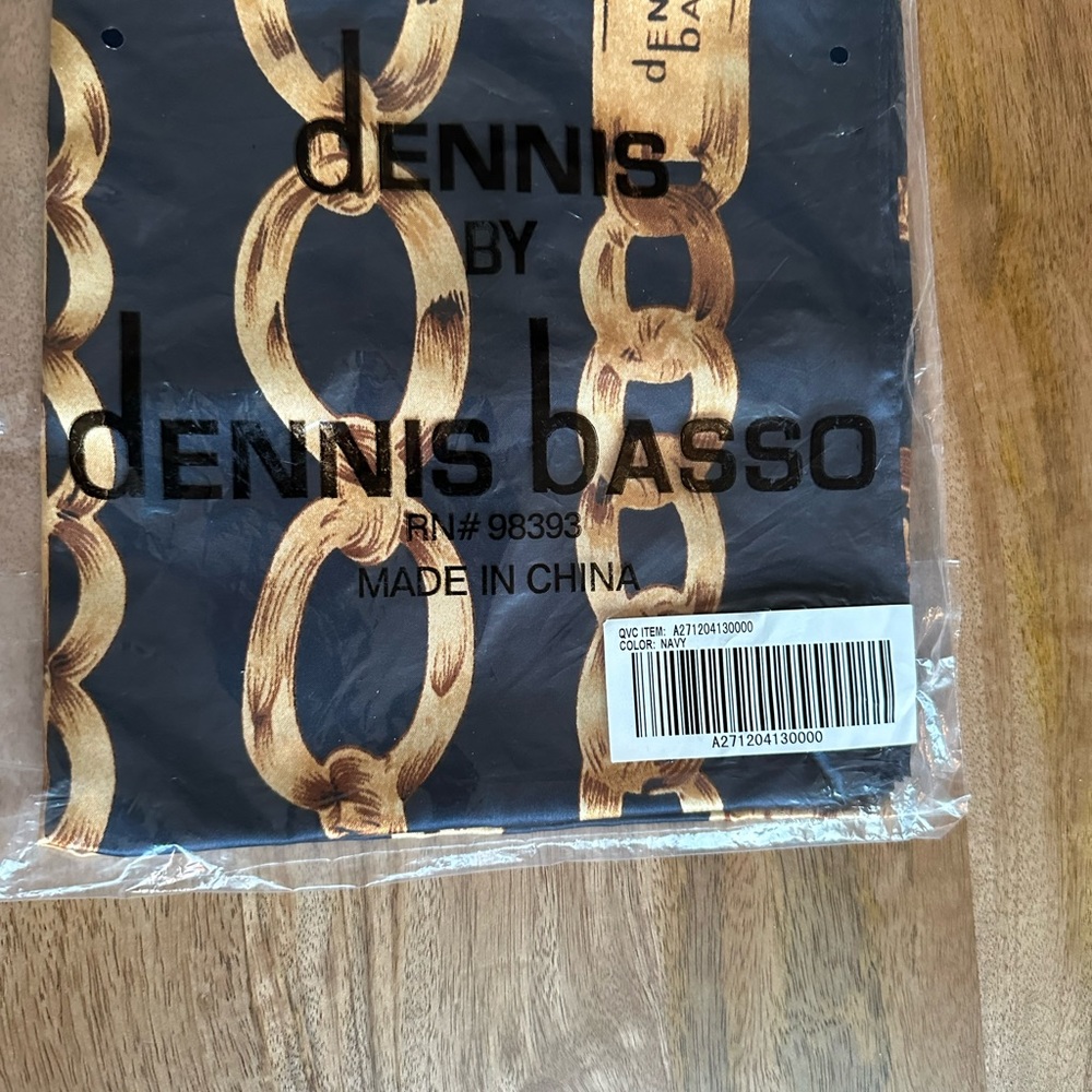 2 Dennis Basso Scarves Blue and Taupe - Picture 3 of 11